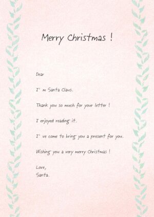 サンタさんからのお手紙テンプレート