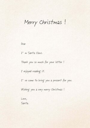 サンタさんからのお手紙テンプレート